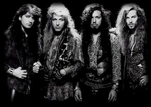 Stryper during the Against The Law days. FLTR: Michael, Robert, Oz, Tim