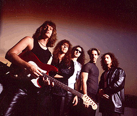 Crunch line-up of Impellitteri - second from left is Rob